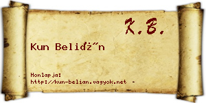 Kun Belián névjegykártya
